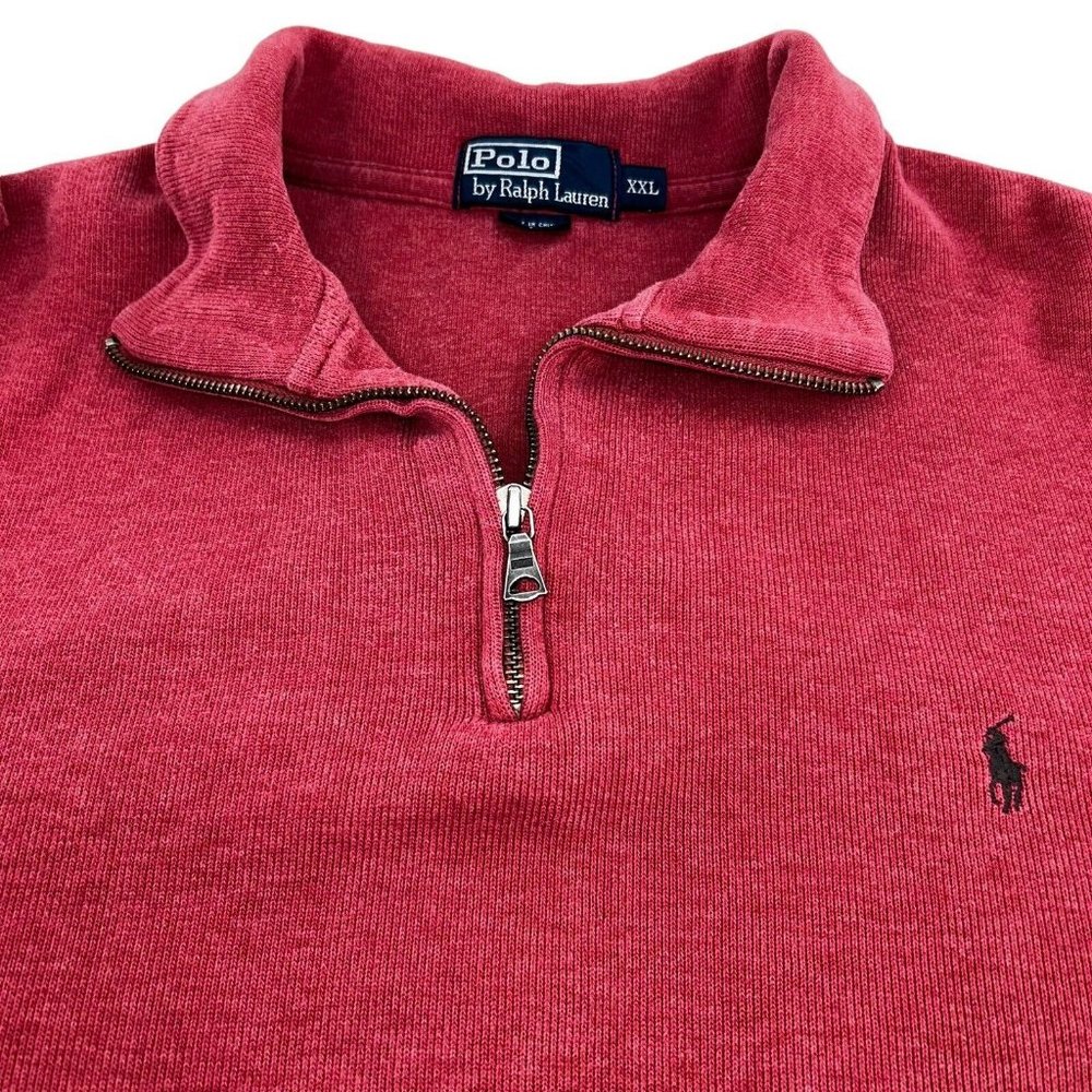 Polo by Ralph Lauren Men's Red Quarter-Zip Sweatshirt